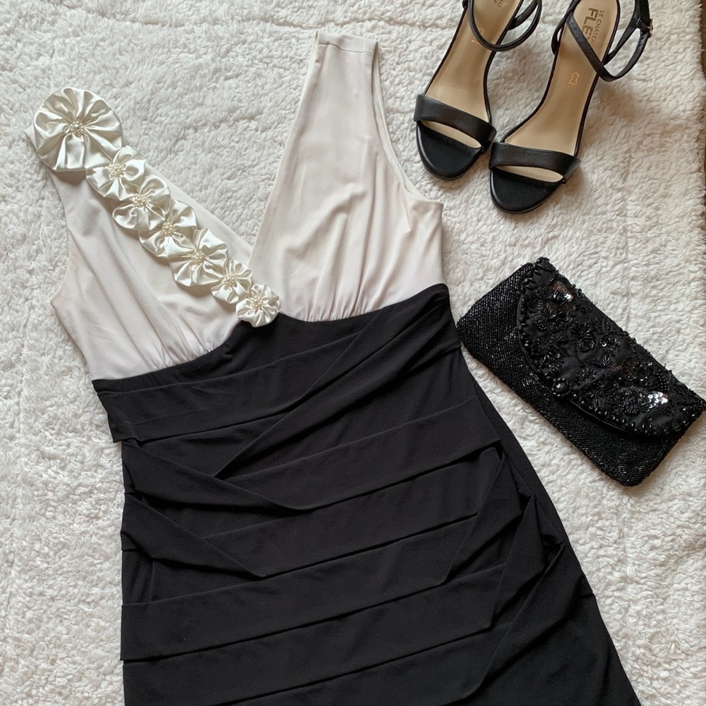 SOLD Connected Apparel Surplice Neckline Bodycon Dress